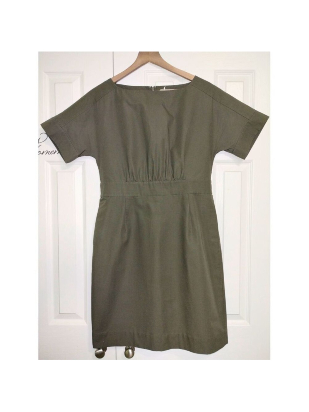 Women's NWT COS Tailored Olive/Army Green Sheath Dress (Size 10)